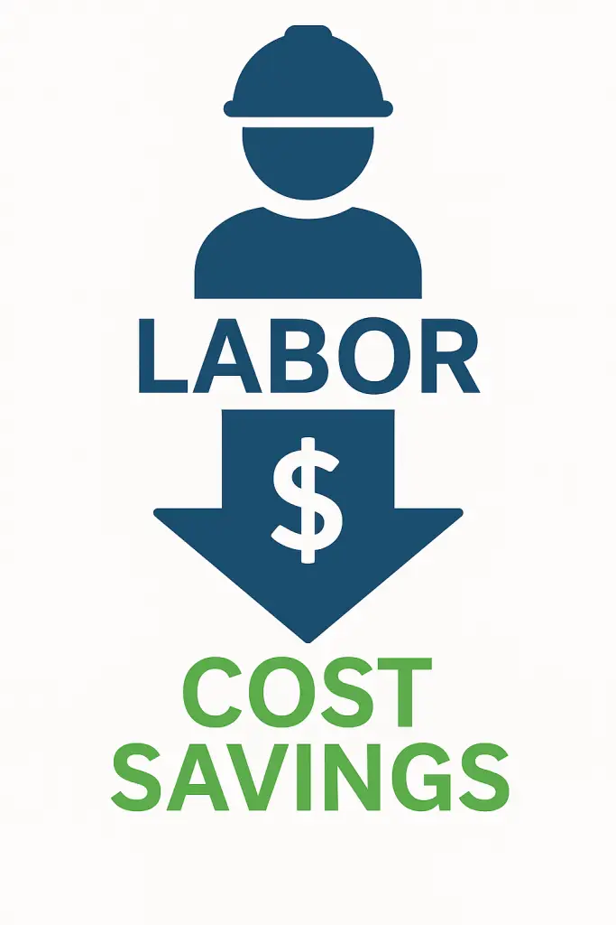 Reduced larbor and materials cost