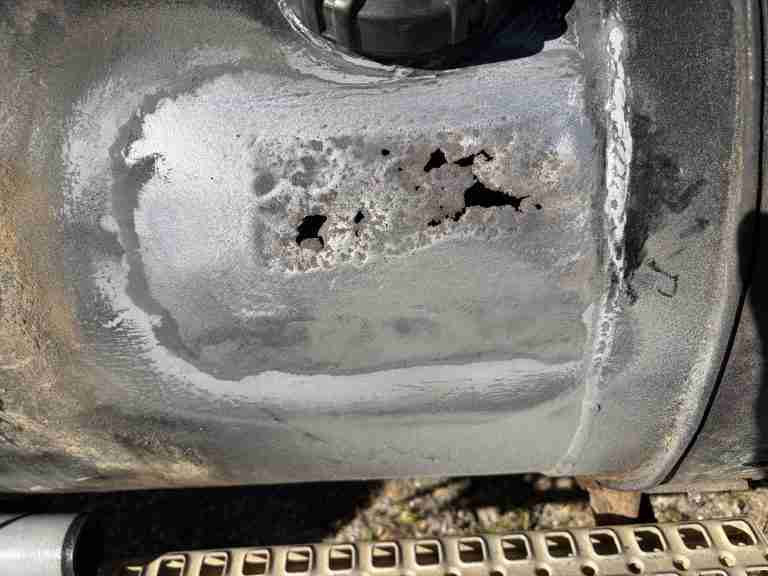 The fuel tank AFTER surface preparation